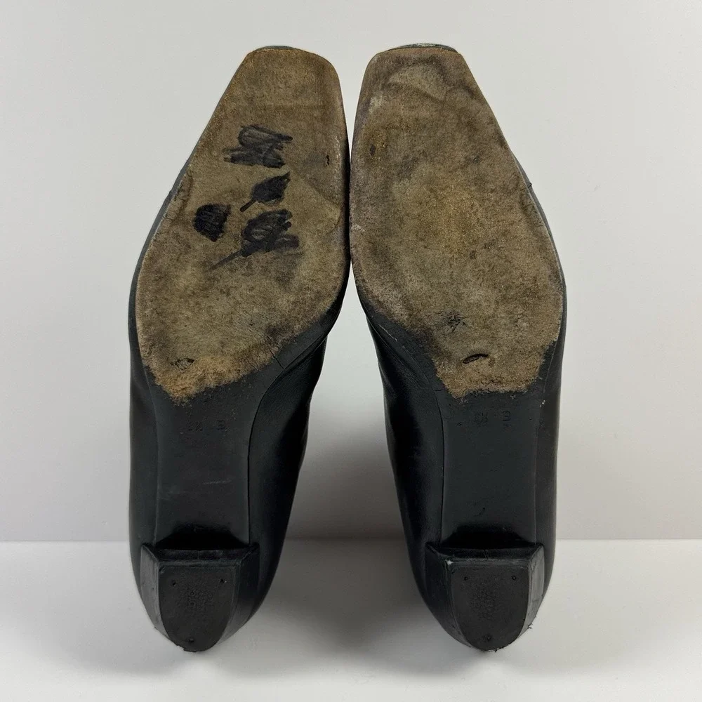 GUCCI Black Ankle‎ Boots Size 9B Heeled Leather Booties Alfa Vtg 90s
